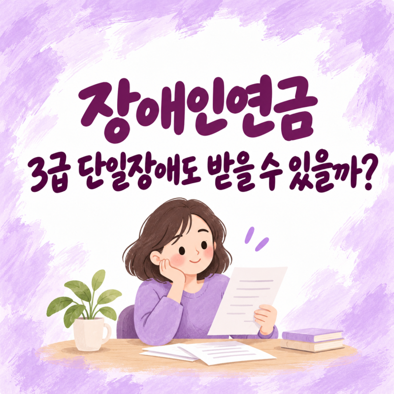 나는 단일장애 3급! 장애인연금 받을 수 있을까요?