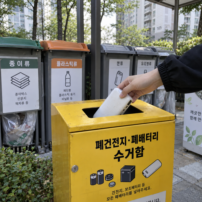 다 쓴 보조배터리 종량제에 버리면 안 됩니다, 어디에 버리나 봤더니
