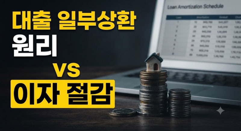 대출 일부상환 방법과 원리: 월 납입금 줄이기 vs 총 이자 절감 효과 비교