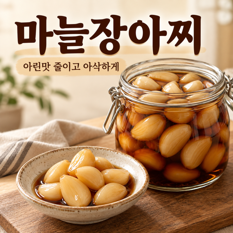 "마늘장아찌 레시피" 아린맛 줄이고 아삭하게 담그는 법