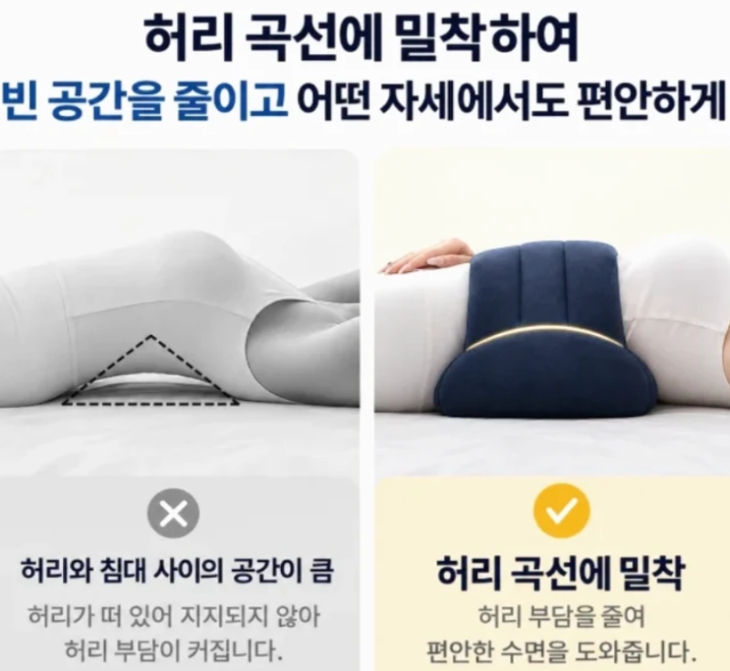 허리베개 추천, [BodyMelo 메모리폼 벨트형 허리베개] 수면 사용후기