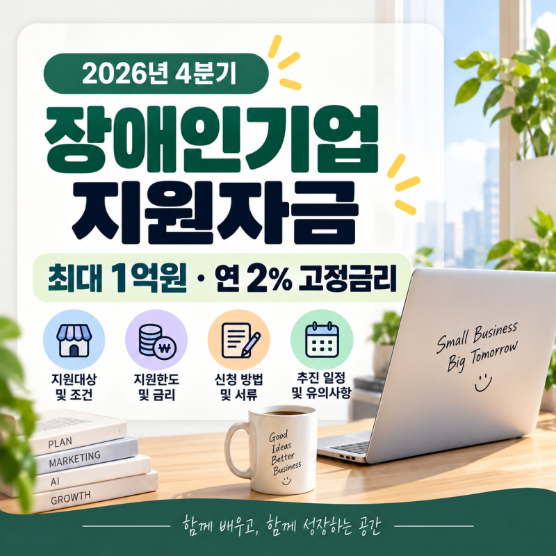 장애인기업지원자금 신청 전 확인｜1억원 한도보다 중요한 조건 5가지