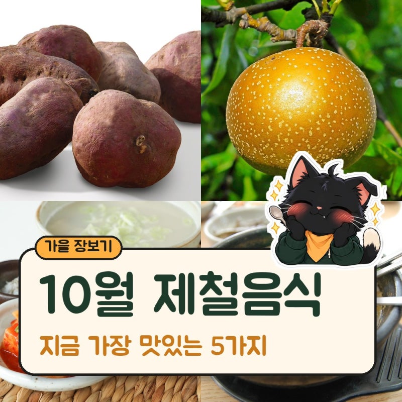 10월 제철음식 5가지, 지금 뭘 사야 할까?