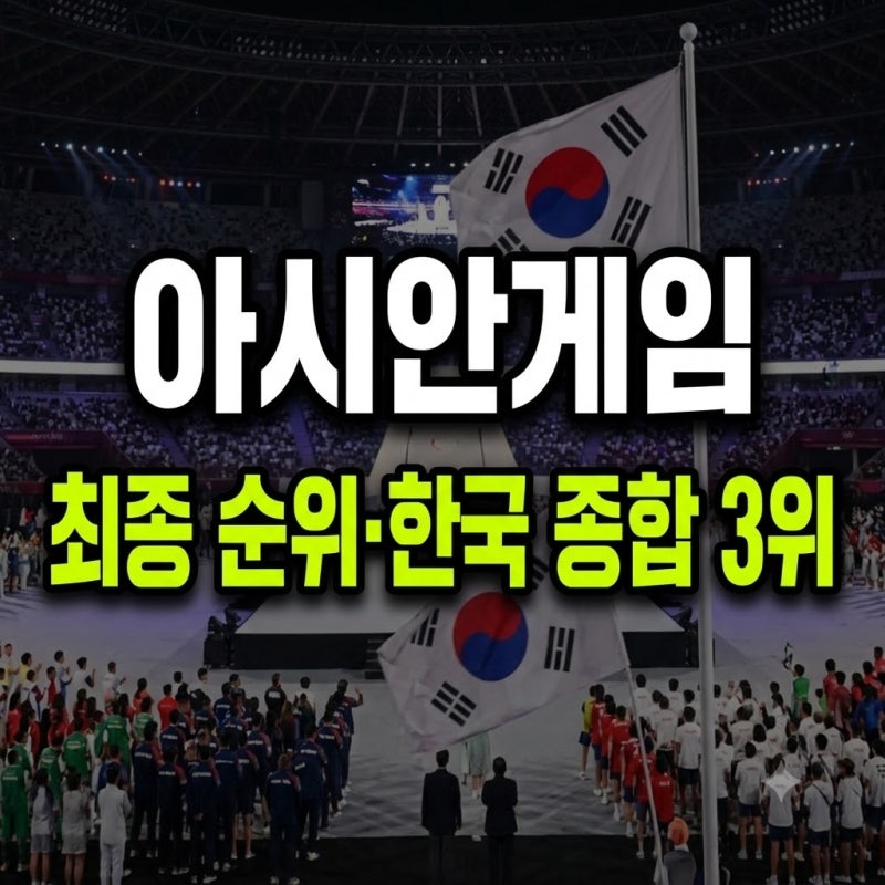 2026 아시안게임 10월 4일 경기 결과·최종 메달 순위 총정리! 한국 종합 3위·감동의 폐회식
