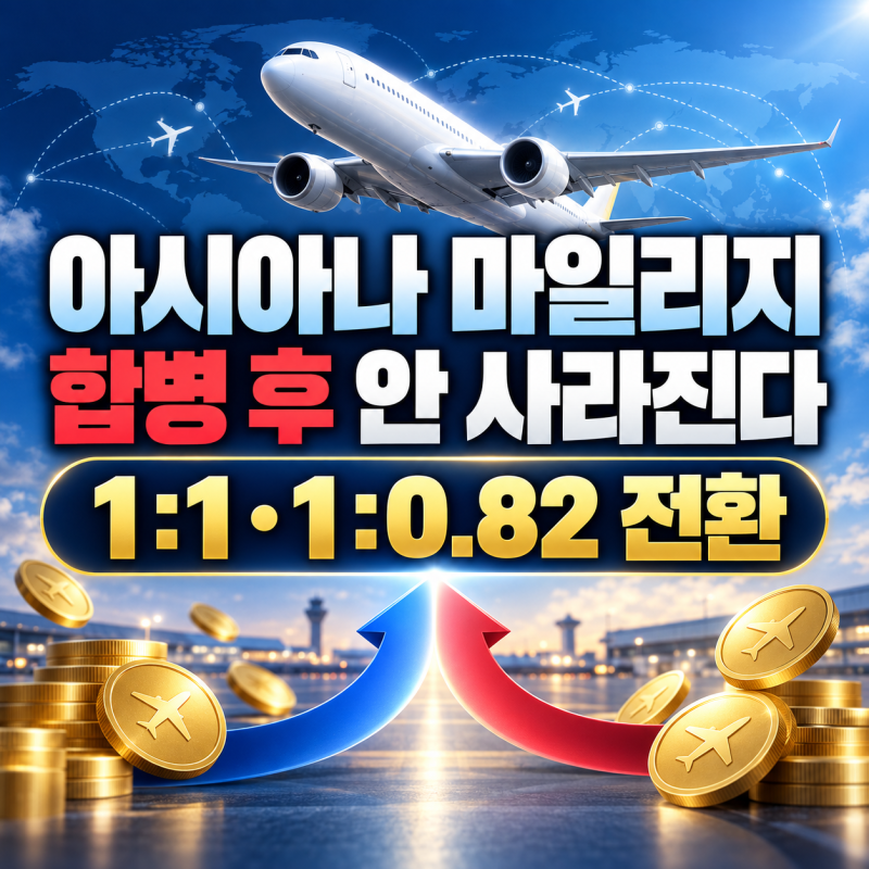 2026 아시아나 마일리지 합병 후 어떻게 되나｜대한항공 전환비율 1:1·0.82 총정리