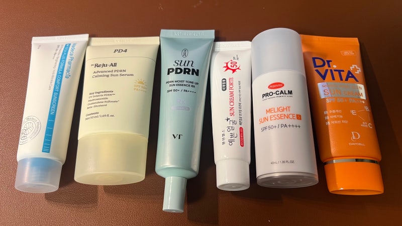 약국 선크림 6종 비교｜프로캄·닥터비타·VT·닥터리쥬올·마데카 파마시아·예쁜얼굴