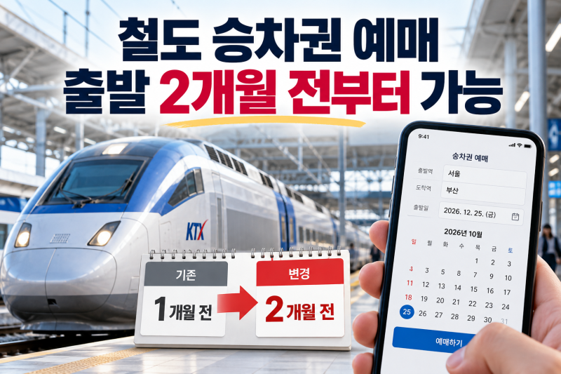 KTX 예매 2개월 전부터 가능｜2026년 10월 바뀐 기차표 예매방법 총정리