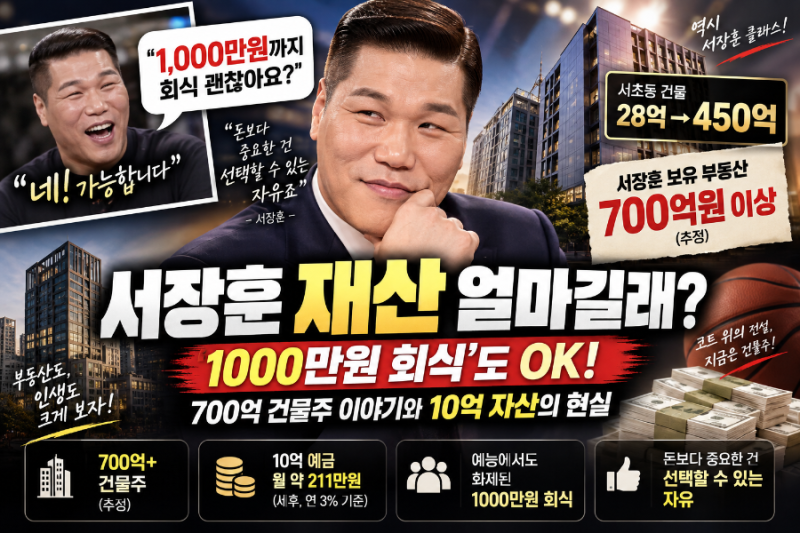 How rich is Seo Jang-hoon? '10 million won dinner' is okay... The story of a 70 billion won building owner and the reality of 1 billion won assets
