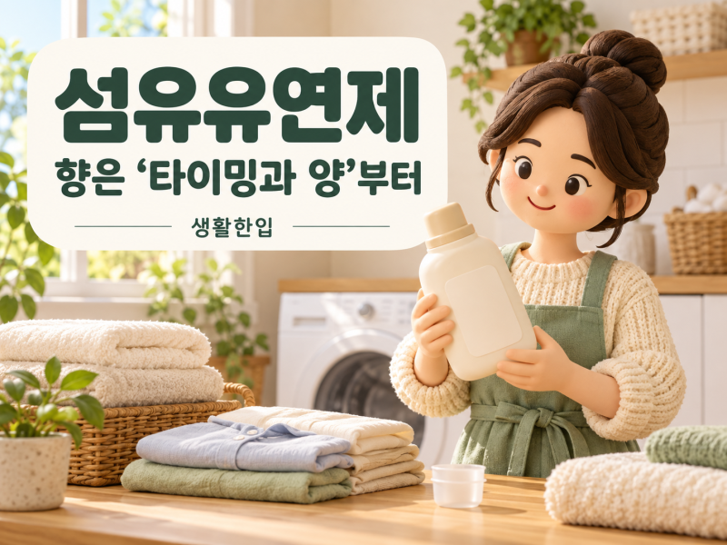 섬유유연제 넣는 타이밍과 양, 향 좋으라고 많이 넣으면 안 되는 이유