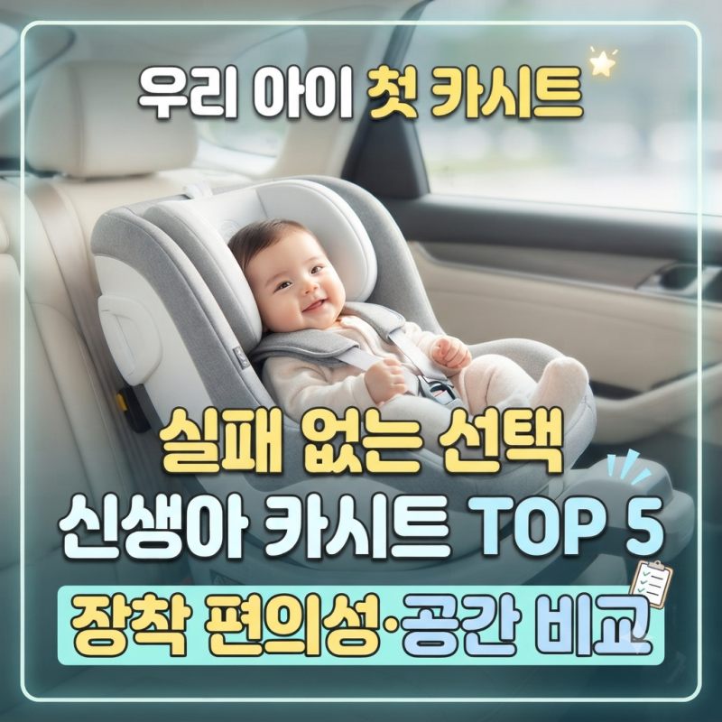 "우리 아이 첫 카시트 실패 없는 선택 | 신생아 카시트 TOP 5 (장착 편의성·공간 비교)"