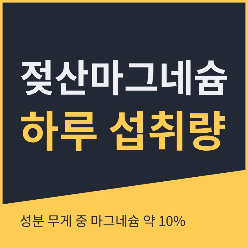 젖산마그네슘 하루 섭취량, 성분 무게와 마그네슘 함량이 다른 이유