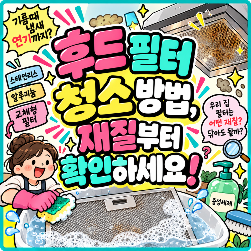 후드 필터 청소 방법, 재질부터 확인하세요