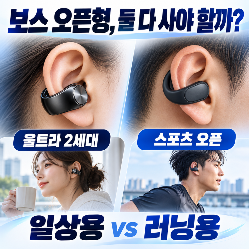 보스 울트라 오픈 이어버드 2세대 vs 스포츠 오픈, 어떤 사람이 사야 할까