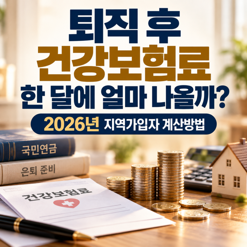 퇴직 후 건강보험료 얼마나 나올까? 2026년 지역가입자 계산방법