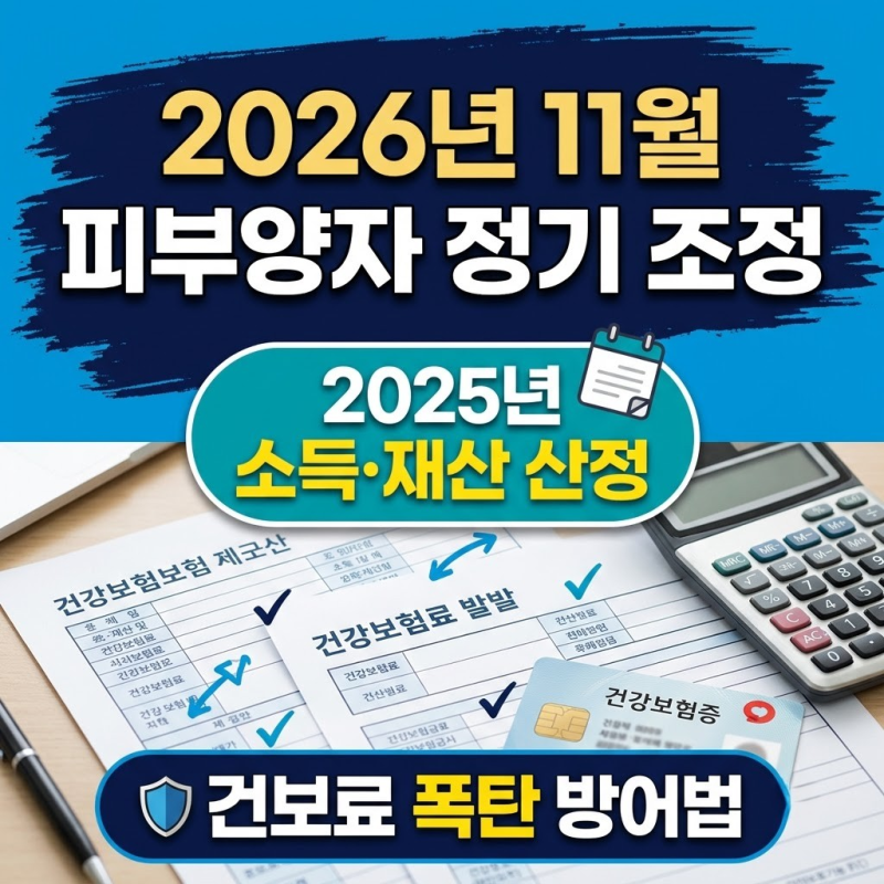 2026년 11월 피부양자 정기 조정, 2025년 소득·재산 산정 시점과 건보료 폭탄 방어법
