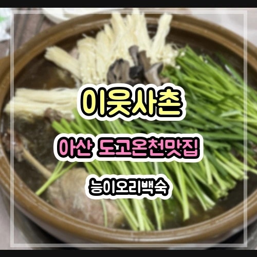 아산맛집ㅣ도고온천 캠코인재개발원 맛집 이웃사촌 능이오리백숙 몸보신했어요 (가족모임, ....