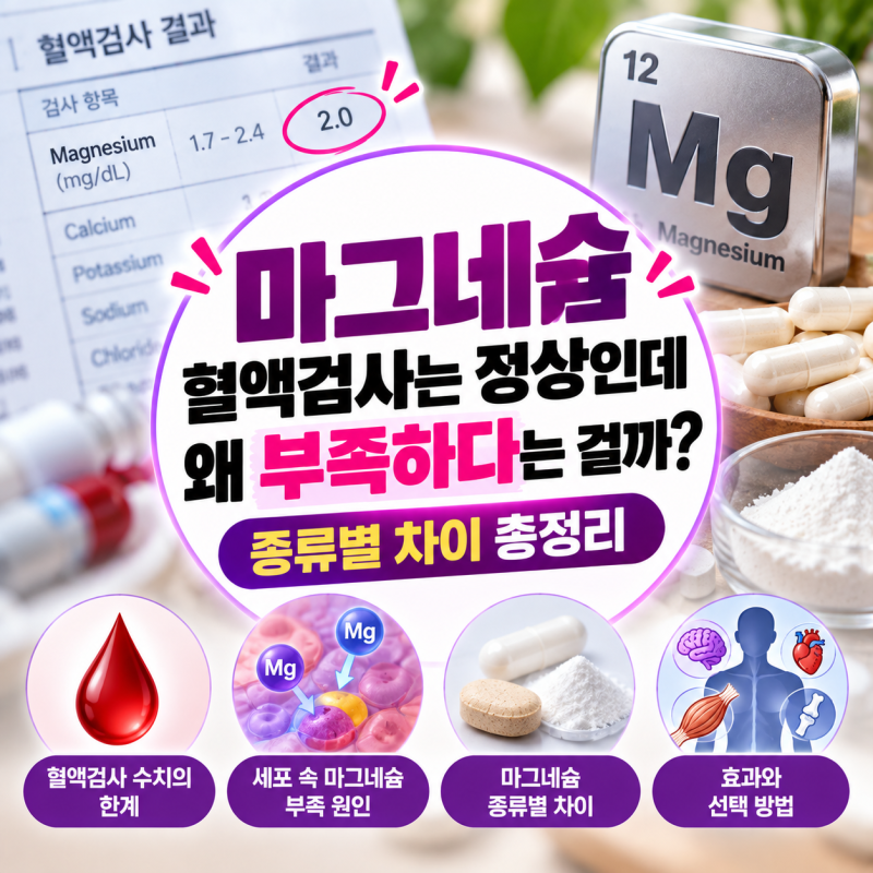 마그네슘 혈액검사는 정상인데 왜 부족하다는 걸까, 종류별 차이 총정리