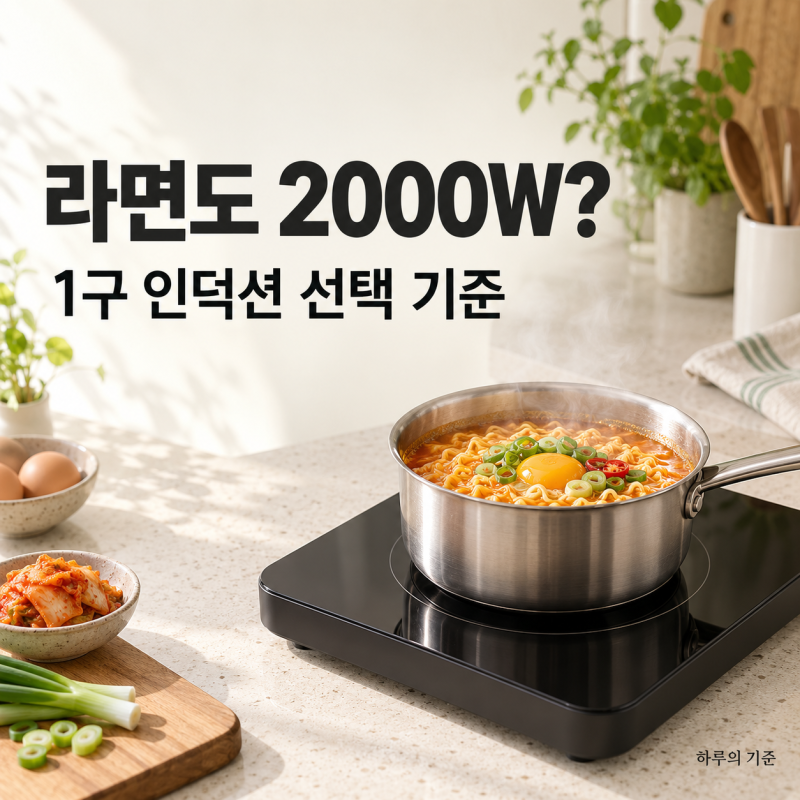 1구 인덕션 1400W·2000W 차이 라면·전골용도 고출력이 필요할까?