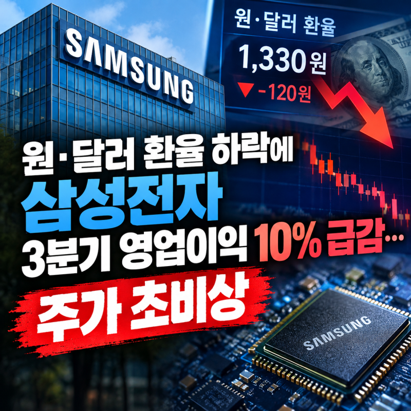 원·달러 환율 하락에 삼성전자 3분기 영업이익 10% 급감? 주가 초비상