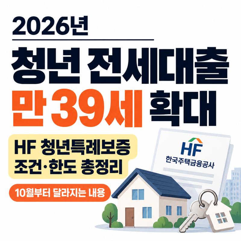 2026 청년 전세대출 10월부터 만 39세 확대｜HF 청년특례보증 조건·한도 총정리
