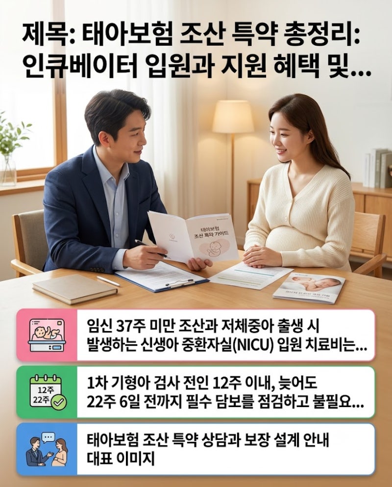 태아보험 조산 특약 총정리: 인큐베이터 입원과 지원 혜택 및 금액 최적화 기준