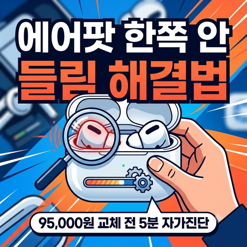 에어팟 프로 한쪽 안 들림 95,000원 교체 전 5분 자가진단