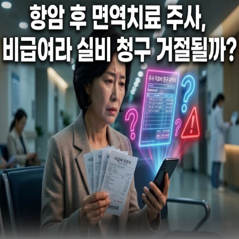 내가 맞은 싸이모신알파1과 이뮨셀LC 처방도 식약처 허가 범위 실비 보장에 들어갈까? 암 면....