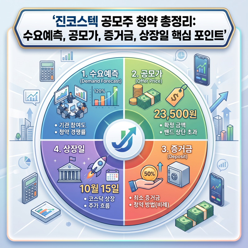 진코스텍 공모주 청약 총정리: 수요예측, 공모가, 증거금, 상장일 핵심 포인트