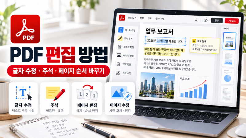 PDF 편집 방법｜글자 수정·주석·페이지 순서 바꾸기
