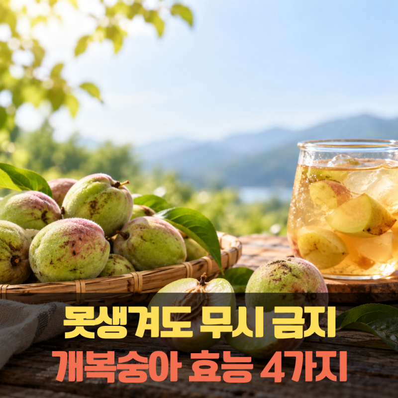 "복숭아보다 못생겨 보여도 무시하면 아쉽습니다" 개복숭아 효능이 주목받는 이유