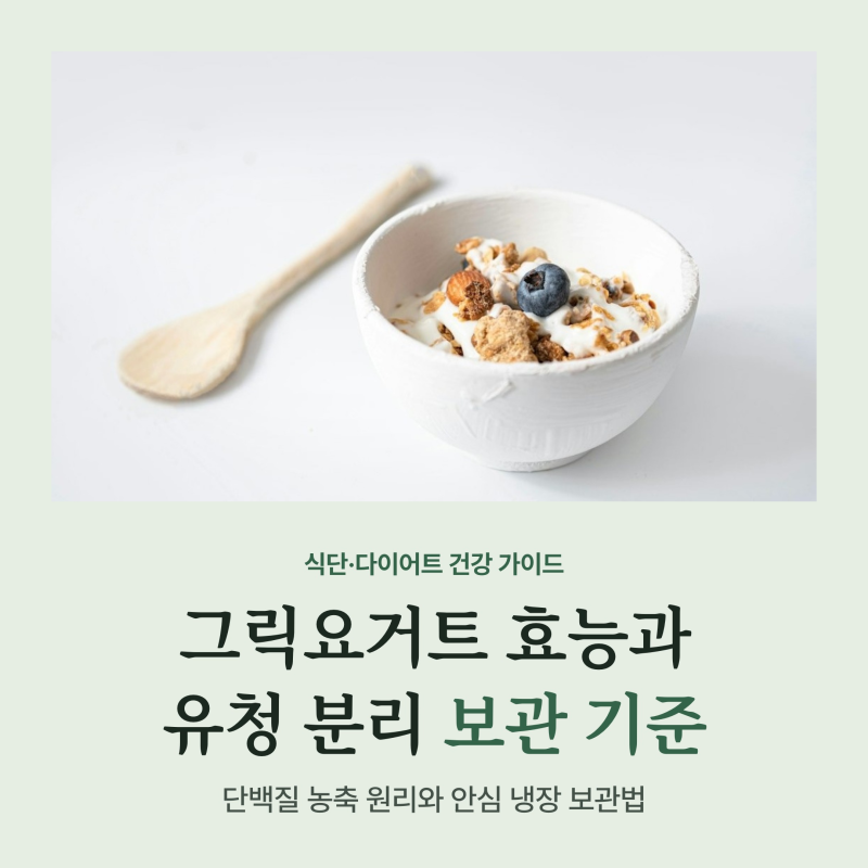 그릭요거트 효능과 유청 분리 시간 기준, 단백질 2배와 7일 안심 보관법