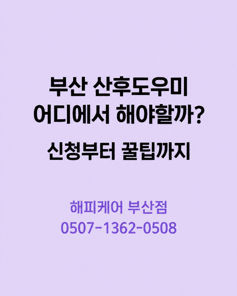 부산 정부지원 산후도우미 신청 방법부터 부산 산후도우미 업체 선택 꿀팁까지 해피케어 부....