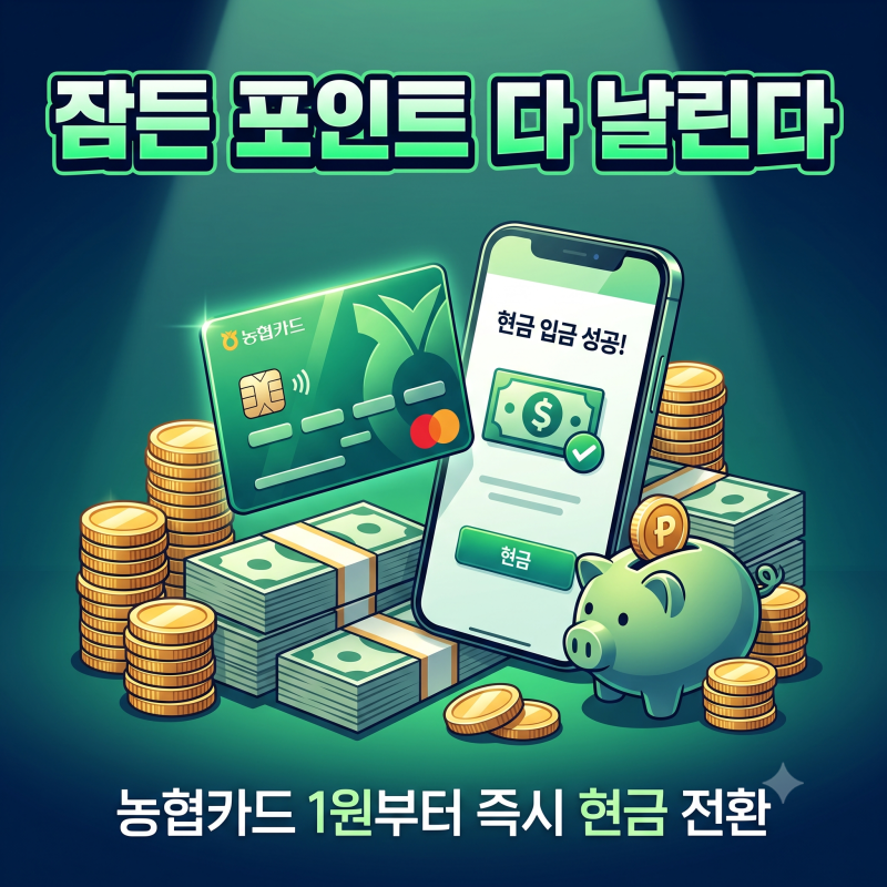 농협카드 포인트 현금전환, NH포인트 현금 전환하는 방법 1포인트부터 가능할까