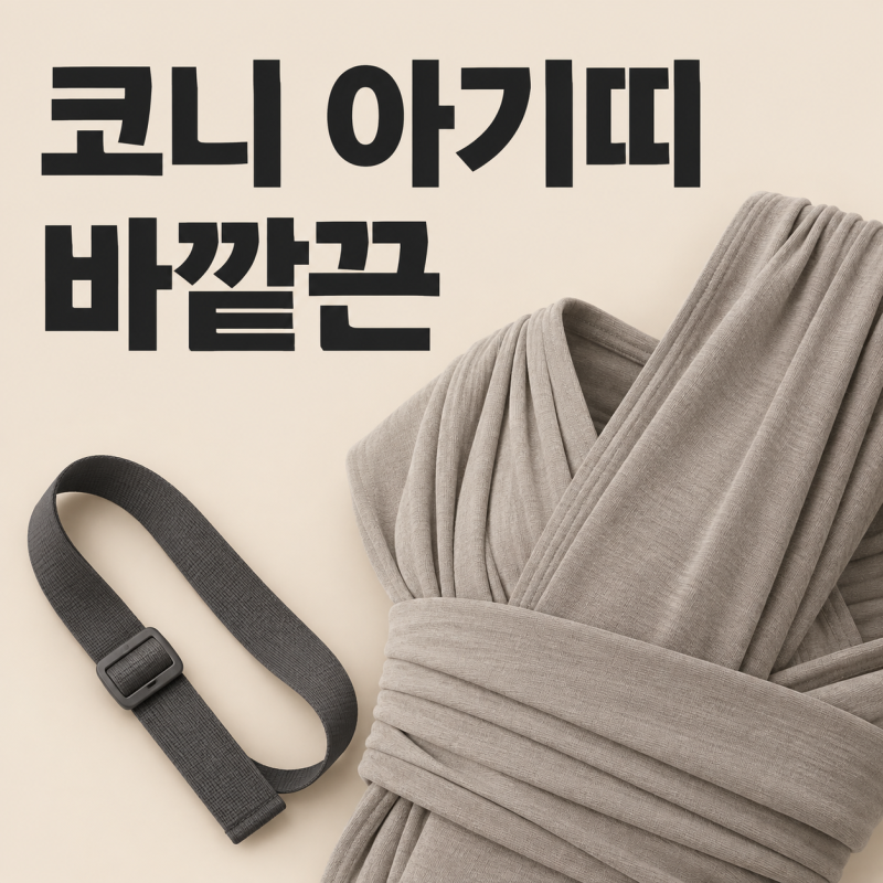 konny 아기띠 방법, 바깥끈과 주먹 두세 개부터 확인해요