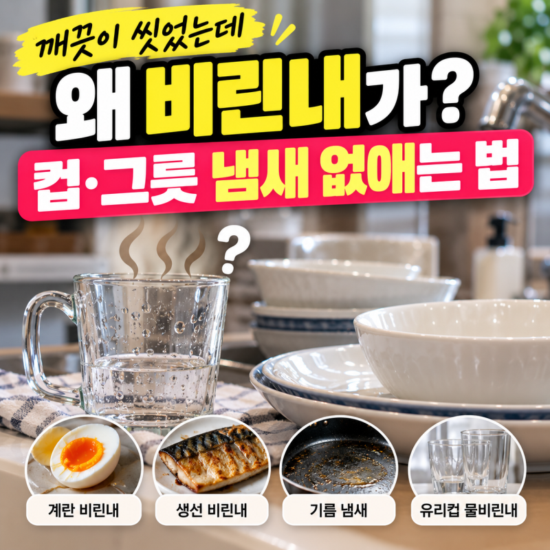 깨끗이 씻었는데 컵·그릇에서 비린내가? 설거지 냄새 없애는 법