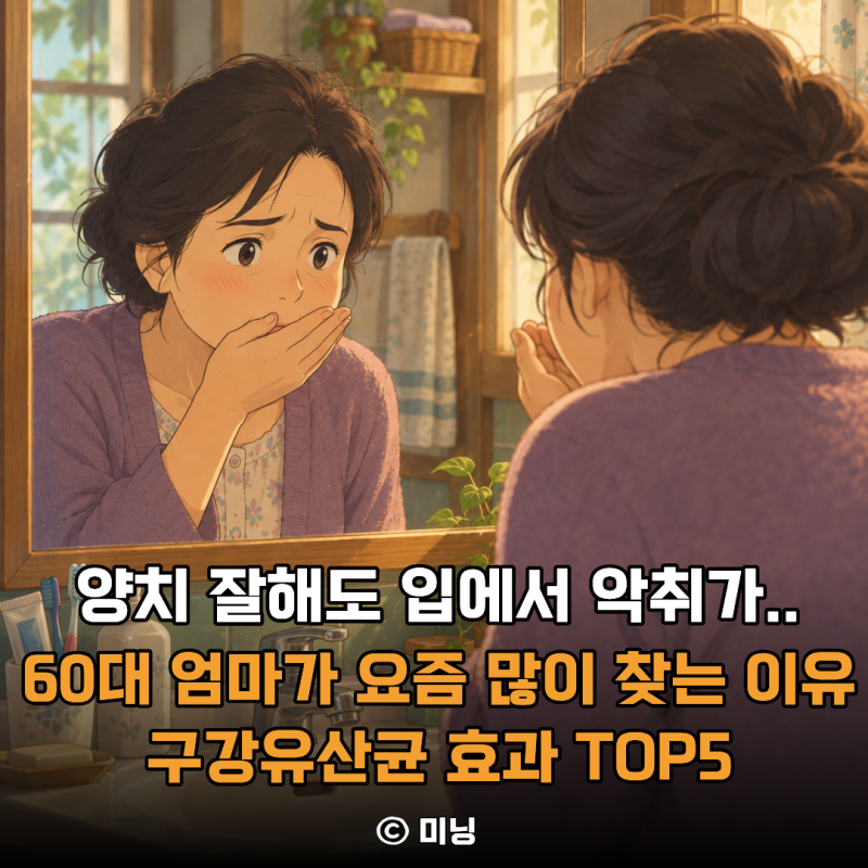 “양치 잘해도 입냄새가 남는다면?” 60대 엄마가 요즘 많이 찾는 이유 구강유산균 효과 TOP5