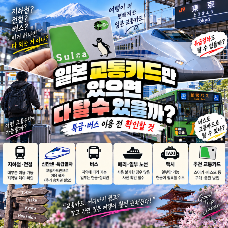 일본 교통카드만 있으면 다 탈 수 있을까? 특급·버스 이용 전 확인할 것