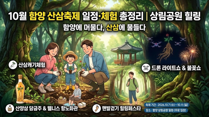 10월 함양 산삼축제 일정·체험 총정리 | 상림공원 힐링
