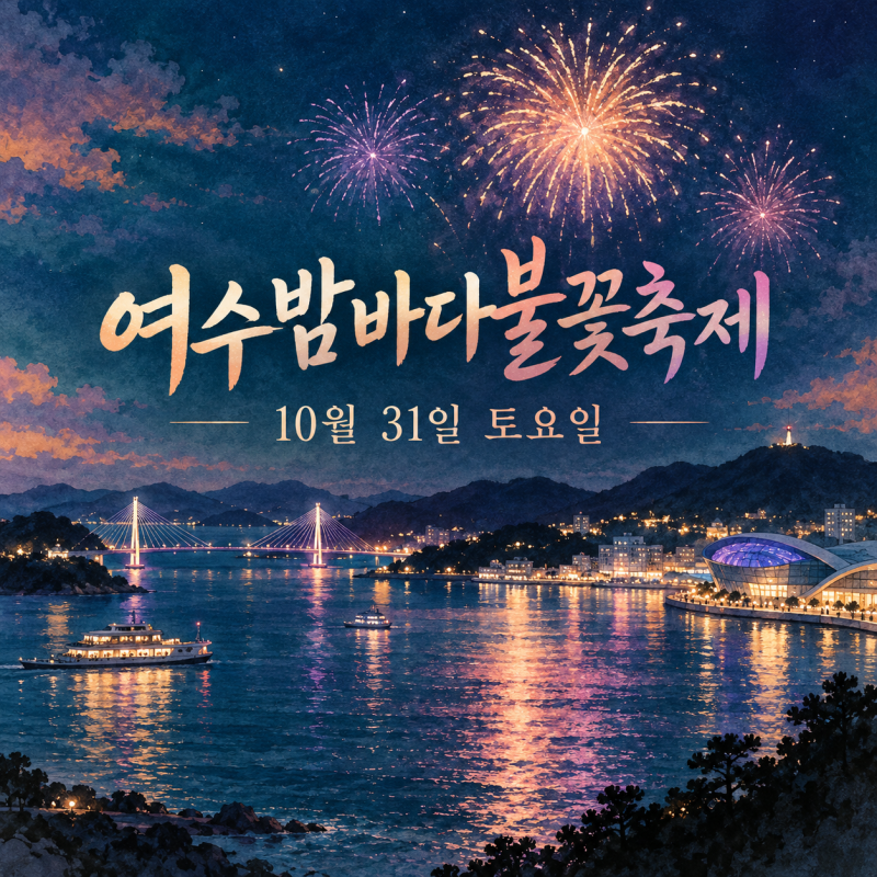 2026 여수밤바다불꽃축제 10월 31일, 해상 불꽃 20시·관람 동선