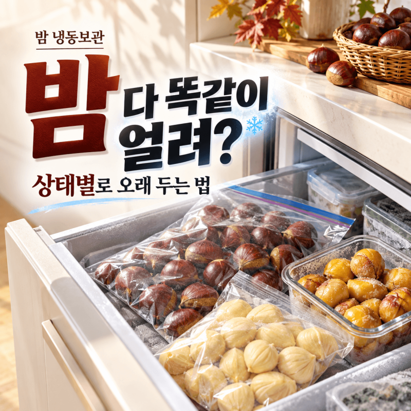 [밤 냉동보관] 밤 보관법, 생밤·깐밤·삶은밤 상태별로 오래 두는 방법