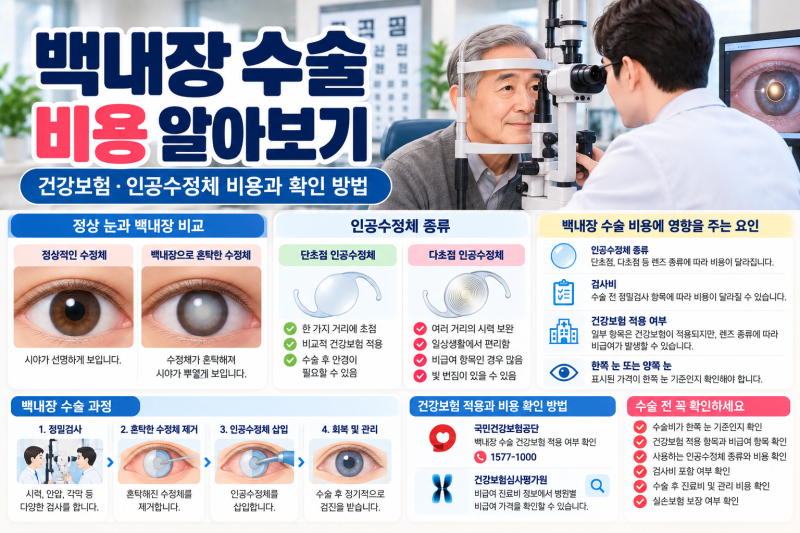 백내장 수술 비용 얼마일까? 건강보험·인공수정체 비용 확인 방법