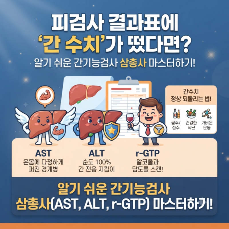 " 피검사 간수치 빨간불? AST, ALT, r-GTP 완벽 정리"