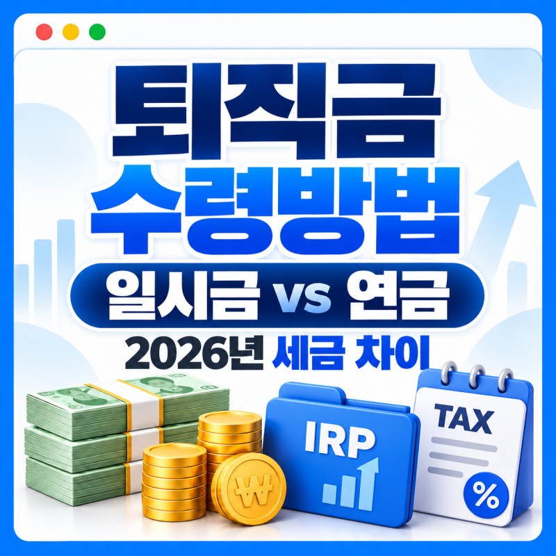퇴직금 수령방법, 바로 찾기 전에 꼭 봐야 할 2026년 세금 차이