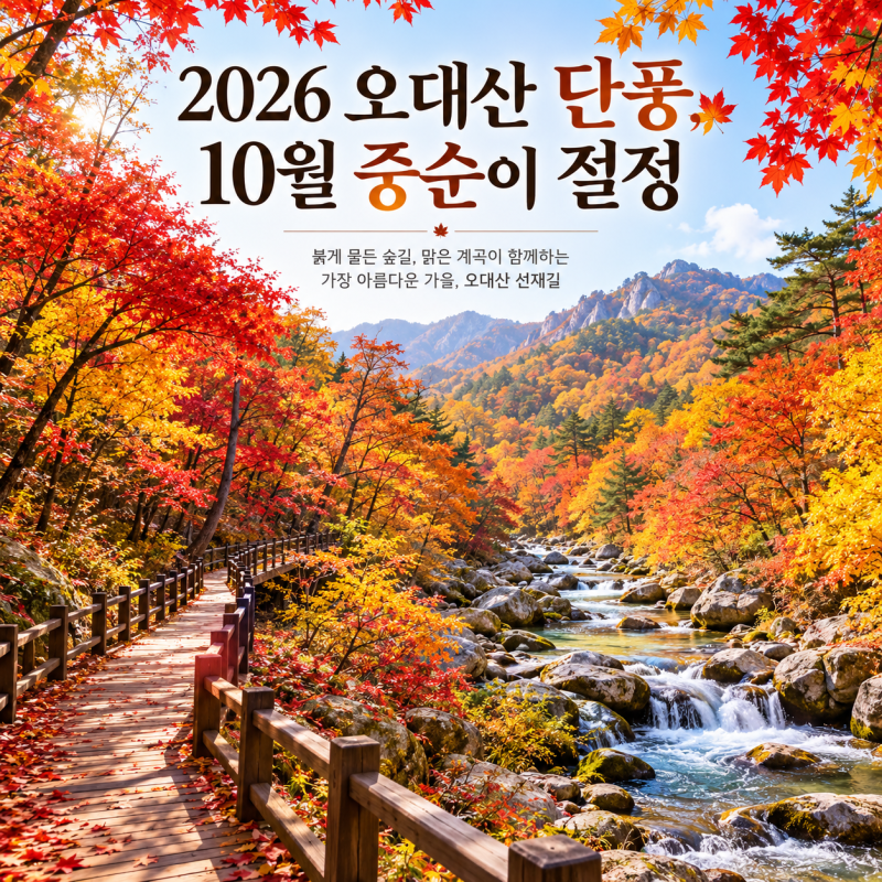 2026 오대산 단풍 절정 시기 언제? 10월 선재길 단풍 코스·주차 팁 정리