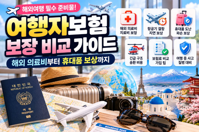 여행자보험 보장 비교 가이드: 해외 의료비부터 휴대품 보상까지