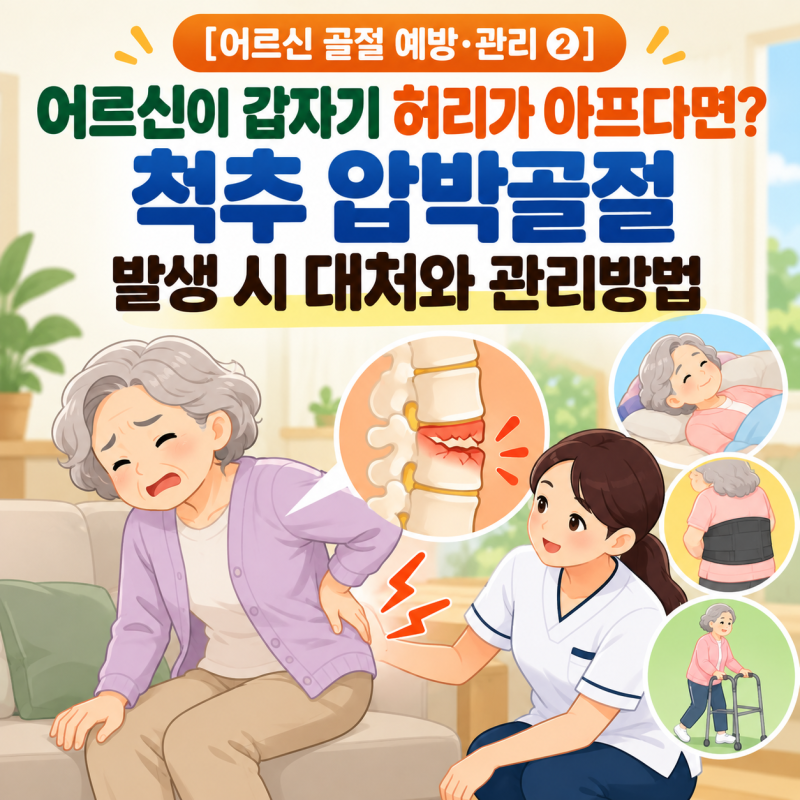 [어르신 골절 예방·관리 ②] 어르신이 갑자기 허리가 아프다면? 척추 압박골절 발생 시 대처....