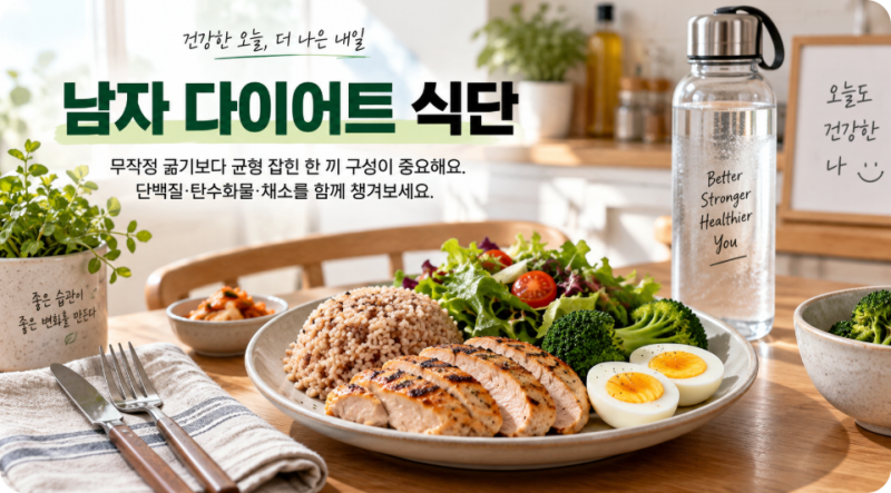 남자 다이어트식단 7일, 배부르게 먹는 직장인 구성법