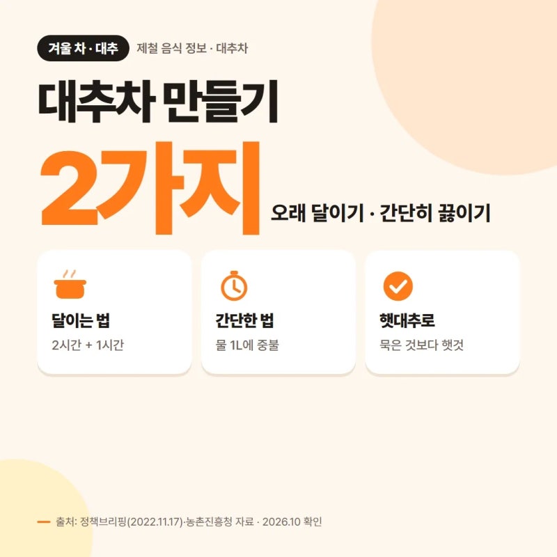 대추차 만들기 끓이는 법 두 가지와 대추 손질 재료 분량