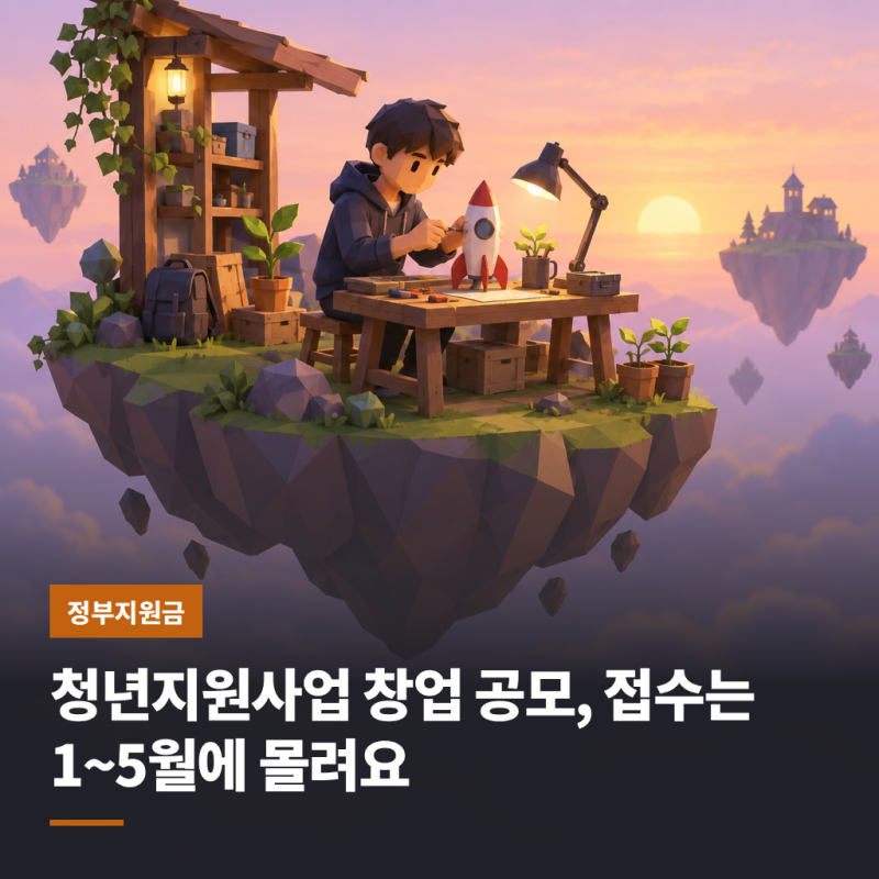 청년지원사업 창업 공모, 접수는 1~5월에 몰려요