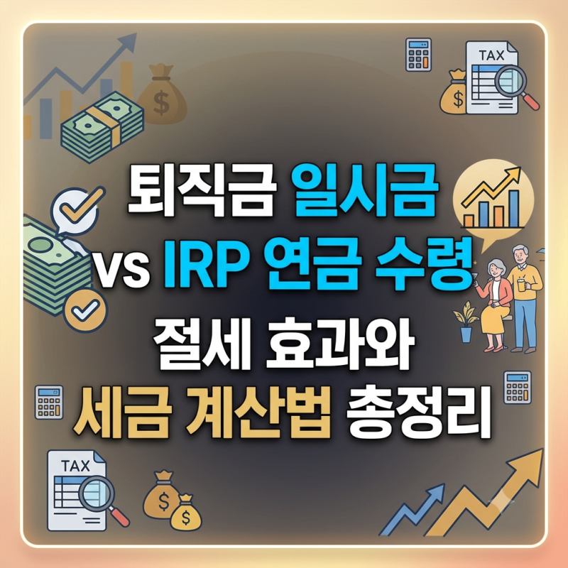 퇴직금 일시금 vs IRP 연금 수령: 절세 효과와 세금 계산법 총정리